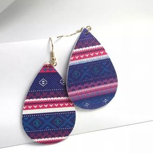 Genuine Leather Earrings (B, P, & W)